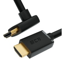 GCR Кабель 1.0m HDMI 2.0, M/M верхний угол, черный, HDR 4:2:2, Ultra HD, 4K 60 fps 60Hz/5K*30Hz, 3D, AUDIO, 18.0 Гбит/с, 28/28 AWG, GCR-52318