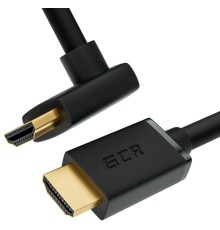 GCR Кабель 1.0m HDMI 2.0, M/M верхний угол, черный, HDR 4:2:2, Ultra HD, 4K 60 fps 60Hz/5K*30Hz, 3D, AUDIO, 18.0 Гбит/с, 28/28 AWG, GCR-52318