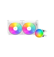 Водяное охлаждение для процессора/ Water Cooling System SAMA L40 White (240mm, White, ARGB/ Fans: 2x120mm, 82.79CFM, 29dBA, 2000RPM/ Pump height 52mm, 29dBA, 2500RPM, Rad thickness 27mm/ S: 1851, 1700, 1200, 20XX, 115X, AM5, AM4)