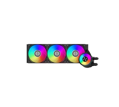 Система охлаждения/ Water Cooling System PCCooler DA360 Pro ARGB BK (300W, 360mm, Black, ARGB/ Fans: 3x120mm, 75.8CFM, 33.7dBA, 2200RPM/ Pump height 57mm, 28dBA, 3000RPM, Rad thickness 27mm/ S: 1851, 1700, 1200, 20XX, 115X, AM5, AM4) Система охлаждения/ Water Cooling System PCCooler DA360 Pro ARGB BK (300W, 360mm, Black, ARGB/ Fans: 3x120mm, 75.8CFM, 33.7dBA, 2200RPM/ Pump height 57mm, 28dBA, 3000RPM, Rad thickness 27mm/ S: 1851, 1700, 1200, 20XX, 115X, AM5, AM4)