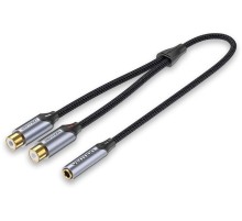 Переходник-разветвитель Vention гибкий Jack 3.5 mm F / 2RCA  F - 0.3м