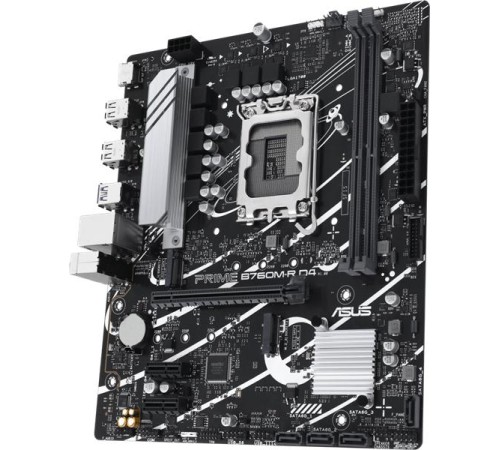Материнская плата ASUS PRIME B760M-R D4, LGA1700, B760, 2*DDR4, 4*SATA, 2*M.2, 4*USB 3.2, 4*USB 2.0, 1*PCIx16, 2*PCIx1, HDMI, mATX; 90MB1HA0-M0EAY0