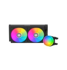 Водяное охлаждение для процессора/ Water Cooling System SAMA L40 Black (240mm, Black, ARGB/ Fans: 2x120mm, 82.79CFM, 29dBA, 2000RPM/ Pump height 52mm, 29dBA, 2500RPM, Rad thickness 27mm/ S: 1851, 1700, 1200, 20XX, 115X, AM5, AM4)