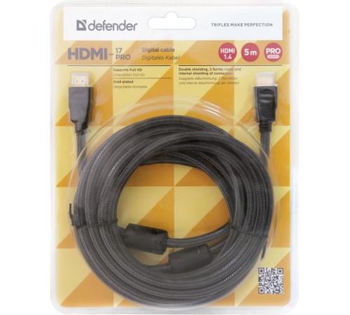 Defender Цифровой кабель HDMI-17PRO HDMI M-M, ver1.4, 5м