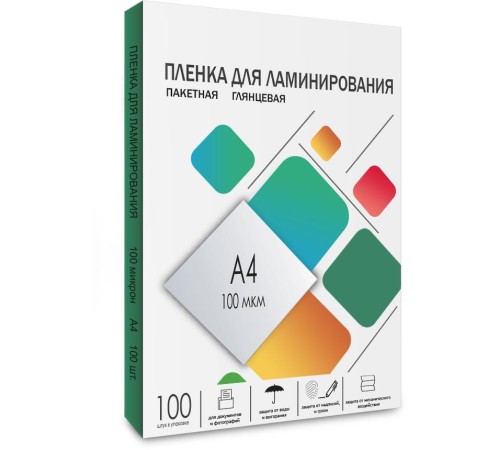 Пленка 216х303 (100 мик) 100 шт./ Пленка для ламинирования A4, 216х303 (100 мкм) глянцевая 100шт, ГЕЛЕОС [LPA4-100]