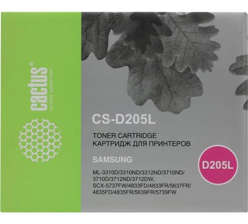 -/ Картридж лазерный Cactus CS-D205L MLT-D205L черный (5000стр.) для Samsung ML-3310/3710/SCX-5637/4833