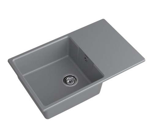 Кухонная мойка GRANFEST URBAN 678L dark gray 1-чаша+крыло 780*490мм, монтаж: врезной, материал: кварц, цвет: темно-серый Кухонная мойка GRANFEST URBAN 678L dark gray 1-чаша+крыло 780*490мм, монтаж: врезной, материал: кварц, цвет: темно-серый