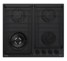 Встраиваемая варочная панель KORTING/ Встраиваемая варочная панель KORTING, газовая, 60 см, 4 конфорки, WOK, газ-контроль, электроподжиг, адаптер для кофейника, адаптер под сжиженный газ, жиклеры под сжиженный газ, цвет черный