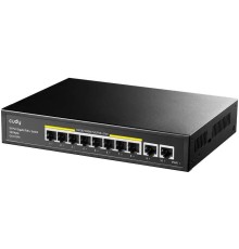 Коммутатор/ 8 RJ-45 10/100/1000M PSE ports +2 RJ45 10/100/1000  Uplink Port Unmanaged PoE+ Switch 120W,  802.3af/at standard,Alternative 1/2(+),3/6(-), Steel Case, Watchdog, 120W internal