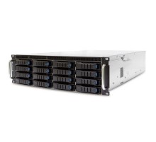 Серверный корпус/ RSC-3ET, 3U, 16xSATA/SAS HS 3,5/2,5" universal bay, 2x2,5" H/S bay, up to 12"(W) x 13"(D) E-ATX, 1x12G 16 port EOB BP with 3xSFF-8643, 800W 1+1 80+ Platinum, 28" slide rail, w/o CPU heatsink, w/o bezel