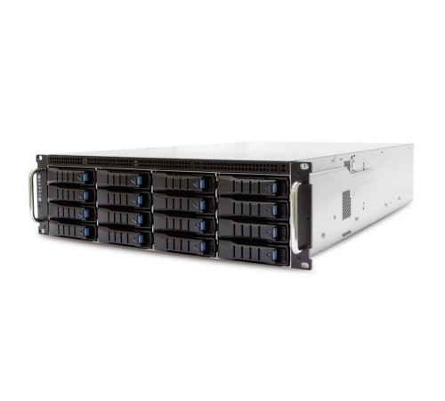 Серверный корпус/ RSC-3ET, 3U, 16xSATA/SAS HS 3,5/2,5" universal bay, 2x2,5" H/S bay, up to 12"(W) x 13"(D) E-ATX, 1x12G 16 port EOB BP with 3xSFF-8643, 800W 1+1 80+ Platinum, 28" slide rail, w/o CPU heatsink, w/o bezel