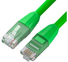 GCR Патч-корд прямой 1.0m LSZH UTP кат.6, зеленый, 24 AWG, литой без фиксатора, ethernet high speed, RJ45, T568B
