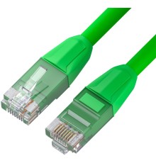 GCR Патч-корд прямой 1.0m LSZH UTP кат.6, зеленый, 24 AWG, литой без фиксатора, ethernet high speed, RJ45, T568B