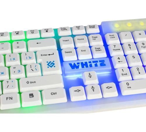 Defender Проводная игровая клавиатура White GK-172 RU,радуж. подсветка,104 кнопки