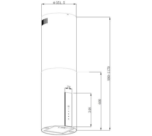 Вытяжка KORTING/ Вытяжка KORTING, островная, 35 см, производительность 900 м3/ч, 3 режима, сенсорное управление, таймер, обратный клапан, LED освещение, угольный фильтр KIT 0286 (опция), BLDC мотор, цвет белый