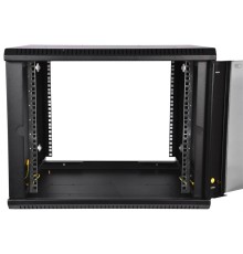  ЦМО Шкаф телекоммуникационный настенный разборный ЭКОНОМ 12U (600х650) дверь стекло, цвет черный