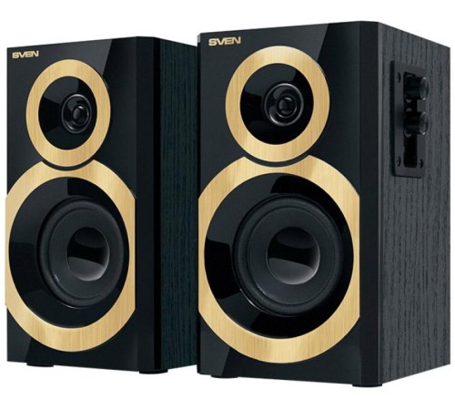 SVEN SPS-619 GOLD, чёрный, акустическая система 2.0, мощность 2х10 Вт(RMS) SVEN SPS-619 GOLD, чёрный, акустическая система 2.0, мощность 2х10 Вт(RMS)