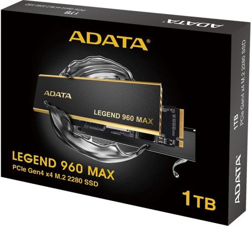Твердотельный накопитель/ ADATA SSD LEGEND 960 MAX, 1000GB, M.2(22x80mm), NVMe 1.4, PCIe 4.0 x4, 3D NAND, R/W 7400/6000MB/s, IOPs 730 000/610 000, DRAM buffer 1000MB, TBW 780, DWPD 0.43, with BIG Heat Spreader (5 лет) Твердотельный накопитель/ ADATA SSD LEGEND 960 MAX, 1000GB, M.2(22x80mm), NVMe 1.4, PCIe 4.0 x4, 3D NAND, R/W 7400/6000MB/s, IOPs 730 000/610 000, DRAM buffer 1000MB, TBW 780, DWPD 0.43, with BIG Heat Spreader (5 лет)