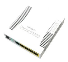 Коммутатор MikroTik RB260GSP with 5 Gigabit ports and SFP cage, SwOS, plastic case, PSU, POE-OUT