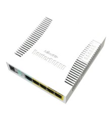 Коммутатор MikroTik RB260GSP with 5 Gigabit ports and SFP cage, SwOS, plastic case, PSU, POE-OUT