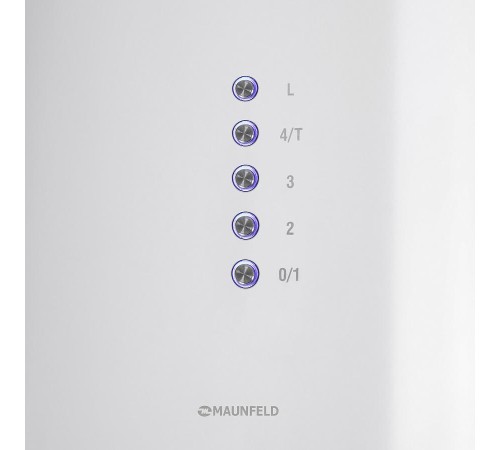 ВЫТЯЖКА MAUNFELD LEE ISLA 39 WHITE/ островная вытяжка с потолочным креплением, 1050 м3, кухни до 40м2, 52дБ, LED, электронное управление, в опции угольный фильтр CF172C, белая