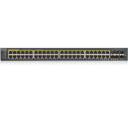 Коммутатор/ ZYXEL GS1920-48HPv2 Hybrid Smart switch PoE+ ZYXEL Nebula Flex, 44xGE PoE+, 4xCombo (SFP/RJ-45 PoE+), 2xSFP, budget PoE 375W, Standalone / cloud management