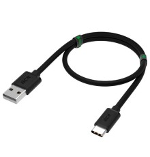 GCR Кабель 1.0m TypeC, черный, быстрая зарядка, 28/24 AWG