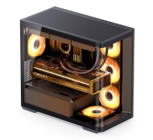 Корпус без блока питания/ Case JONSBO D300, Mini-Tower, TG, no fan, 2xUSB-A 3.2 + 1xUSB-C 3.2, mATX, mITX Black