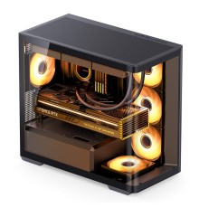 Корпус без блока питания/ Case JONSBO D300, Mini-Tower, TG, no fan, 2xUSB-A 3.2 + 1xUSB-C 3.2, mATX, mITX Black