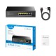 Коммутатор/ 6-Port 10/100M PoE Switch with 4 POE Ports Unmanaged Desktop Switch, support 4-port IEEE 802.3at PoE+ Injector (Port-1 to Port-4), Supports PoE power up to 30W for each PoE port, CCTV Mode (Transmit distance up to 250m at 10Mbps), Fanless, ±4