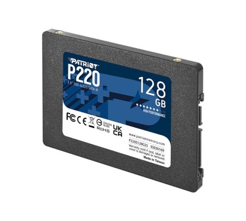 Твердотельный накопитель Patriot SSD P220 128GB SATA3 2.5" R550/W480 TBW 60TB 3D NAND