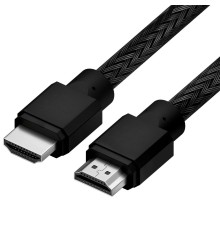 Кабель 1.0m HDMI 2.0, черный нейлон, Ultra HD, 4K 60 fps 60Hz/5K*30Hz, 3D, AUDIO, 18.0 Гбит/с