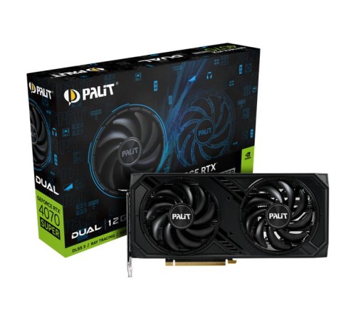 Видеокарта PALIT NED407S019K9-1043D RTX4070 SUPER DUAL 12GB GDDR6X 192bit 3-DP HDMI Видеокарта PALIT NED407S019K9-1043D RTX4070 SUPER DUAL 12GB GDDR6X 192bit 3-DP HDMI