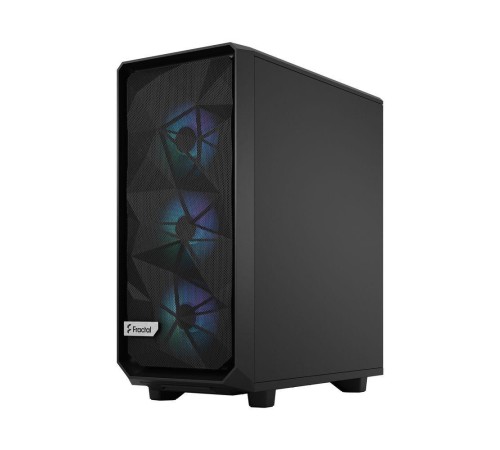 Корпус ПК без блока питания/ Case Fractal Design Meshify 2 Compact RGB TG Light Tint, Midi-Tower, 4x120mm RGB, 2xUSB-A 3.2 + 1xUSB 3.2 Type-C ATX, mATX, mITX Black