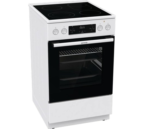 Плита Gorenje/ Плита Gorenje, полезный объем 70 л, эргономичные переключатели, сенсорный программатор IconLED, эмаль SilverMatte, очистка паром, индикатор остаточного тепла для каждой конфорки, телескопические направляющие на 2-х уровнях, дверца CompactDo