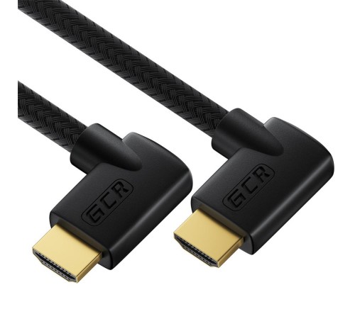 GCR Кабель 1.0m HDMI 2.0, M правый угол /M правый угол, черный, HDR 4:2:2, Ultra HD, 4K 60 fps 60Hz/5K*30Hz, 3D, AUDIO, 18.0 Гбит/с, 28/28 AWG, GCR-52312