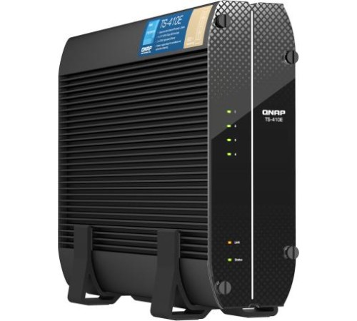 Сетевое хранилище без дисков/ SMB QNAP TS-410E-8G NAS fanless 4 2.5 SSD trays. Intel Celeron J6412 4-core 2.0-2.6 GHz, 8 GB RAM (max), 2x2.5 GbE, 4xUSB 3.2 Gen 2 (10Gbps),1xHDMI Сетевое хранилище без дисков/ SMB QNAP TS-410E-8G NAS fanless 4 2.5 SSD trays. Intel Celeron J6412 4-core 2.0-2.6 GHz, 8 GB RAM (max), 2x2.5 GbE, 4xUSB 3.2 Gen 2 (10Gbps),1xHDMI