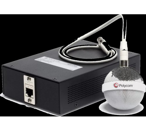 Микрофон потолочный/ Poly IP Ceiling Microphone Array-White: Contains Electronics Interface, Wall Plate, one IP Ceiling Microphone Array and 1 Ethernet Plenum 50 ft, 1 CAT 5E SHLD 7ft, 1 cable assy 6-6p XLR White 24 in CM4. Compatible with Poly G7500 code