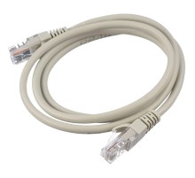 Патч-корд/ Патч-корд GoPower RJ-45 (m)-RJ-45 (m) 1.0м кат.5е ПВХ 26AWG CCA серый в пакете (1/100)