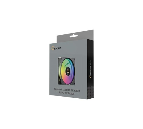 Вентилятор для корпуса Ocypus Gamma F12 Elite BK ARGB REVERSE BLADE, 120x120x25mm, 4-PIN PWM, 600-1800 RPM, 26 DBA MAX, HYDRO BEARING