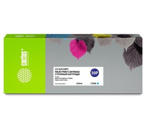-/ Картридж струйный Cactus CS-SJIC30PC C33S020640 голубой (295мл) для Epson ColorWorks TM-C7500G