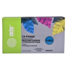 -/ Картридж струйный Cactus CS-F9J66A 728XL пурпурный (130мл) для HP DJ T730/T830