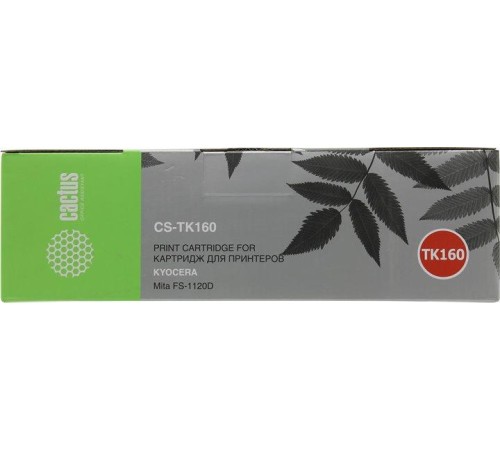 -/ Картридж лазерный Cactus CS-TK160 TK-160 черный (2500стр.) для Kyocera Mita FS 1120D/1120DN/1120