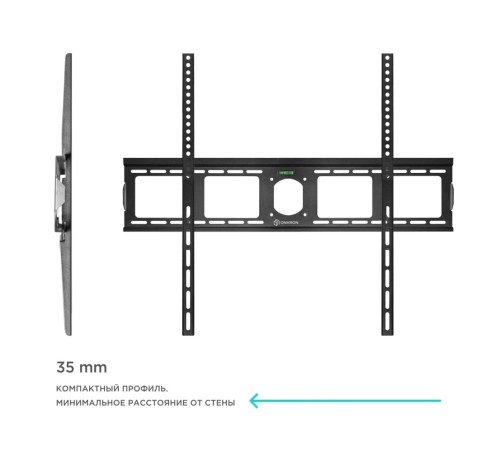 ONKRON кронштейн для телевизора 55"-100" фиксированный, чёрный UF4 ONKRON кронштейн для телевизора 55"-100" фиксированный, чёрный UF4