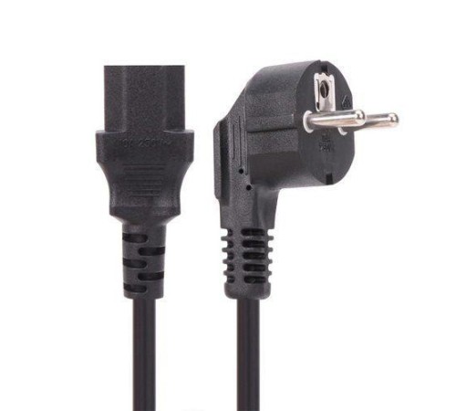 Кабель/ Кабель компьютер --> розетка 220V ( угловая Евровилка) <VDE> 3G*1mm2 VCOM <CE021-CU1.0-1.8> , 1,8 м