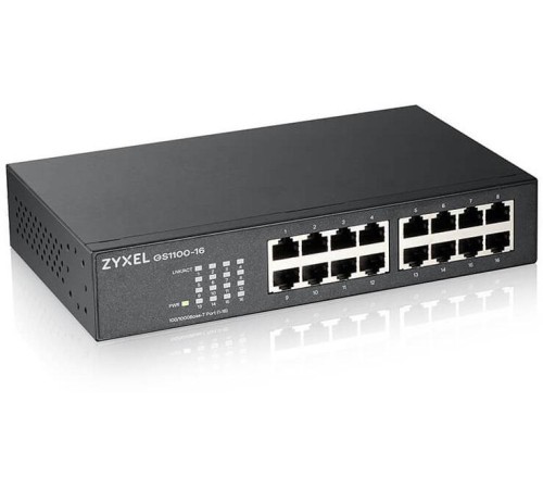 Коммутатор Коммутатор Zyxel GS1100-16, 16xGE, rack 19", бесшумный