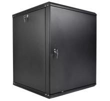 шкаф ЦМО Шкаф телекоммуникационный настенный разборный ЭКОНОМ 12U (600  350) дверь металл, цвет черный