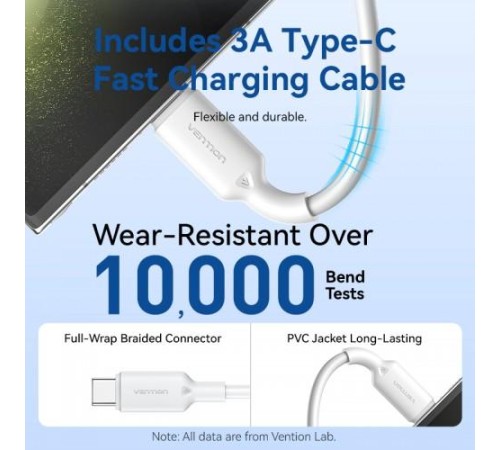Набор для зарядки Vention з/у GaN 30W 2 порта USB (C + A) и кабель USB-C 3А Белый, шт. Набор для зарядки Vention з/у GaN 30W 2 порта USB (C + A) и кабель USB-C 3А Белый, шт.