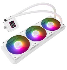 Водяное охлаждение для процессора/ Water Cooling System Thermalright Frozen Warframe SE 360 ARGB White (360mm, LED temp., Black, ARGB/ Fans: 3x120mm, 70.84CFM, 29.8dBA, 2000RPM/ Pump height 59mm, Rad thickness 27mm/ S: 1851, 1700, 1200, 115X, AM5, AM4)