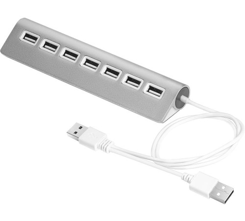 Greenconnect USB 2.0 Разветвитель GCR-UH227S на 7 портов 0,5m+доп питание , silver Greenconnect USB 2.0 Разветвитель GCR-UH227S на 7 портов 0,5m+доп питание , silver